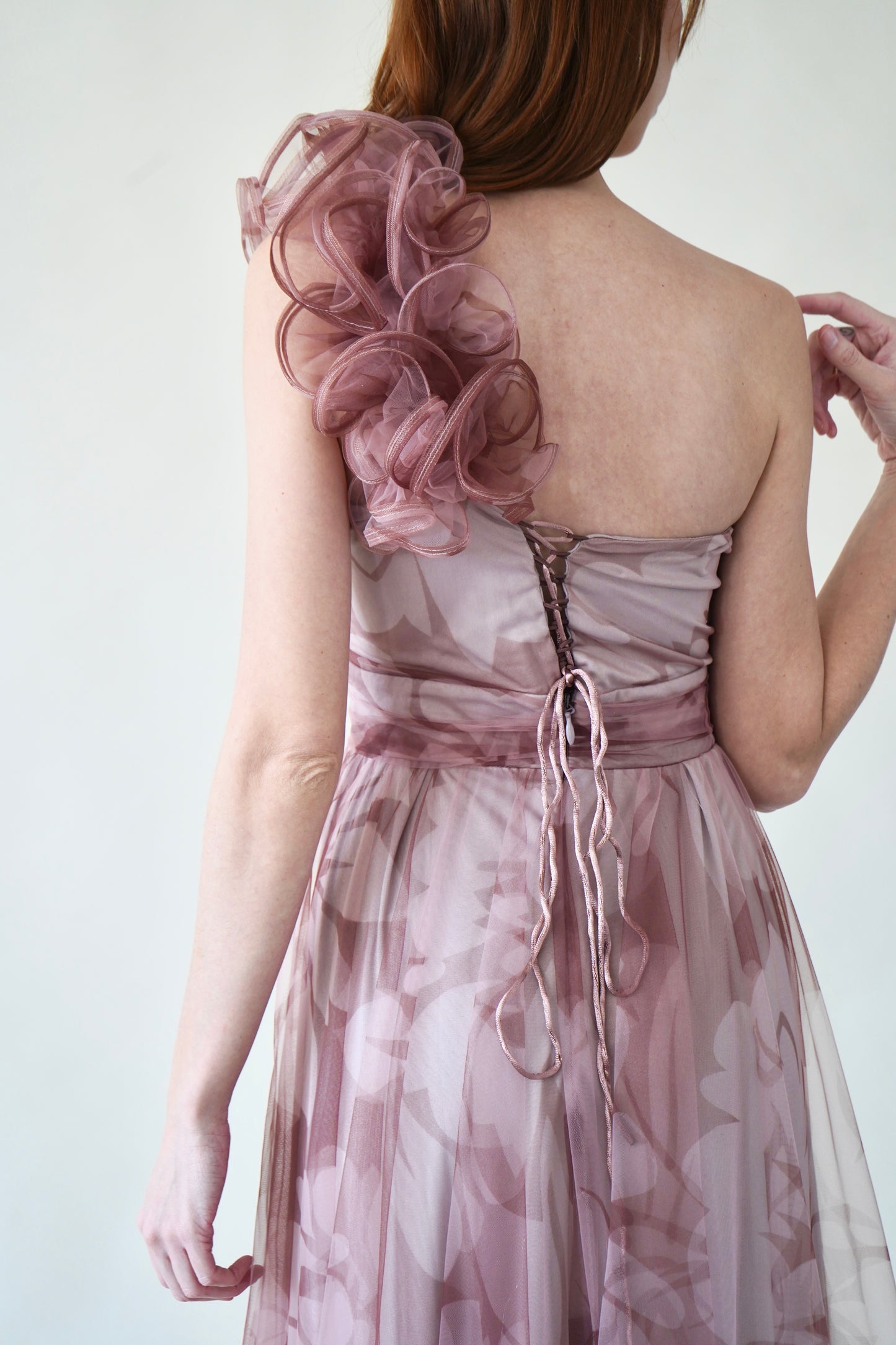 Vestido Maxi Tul Nude