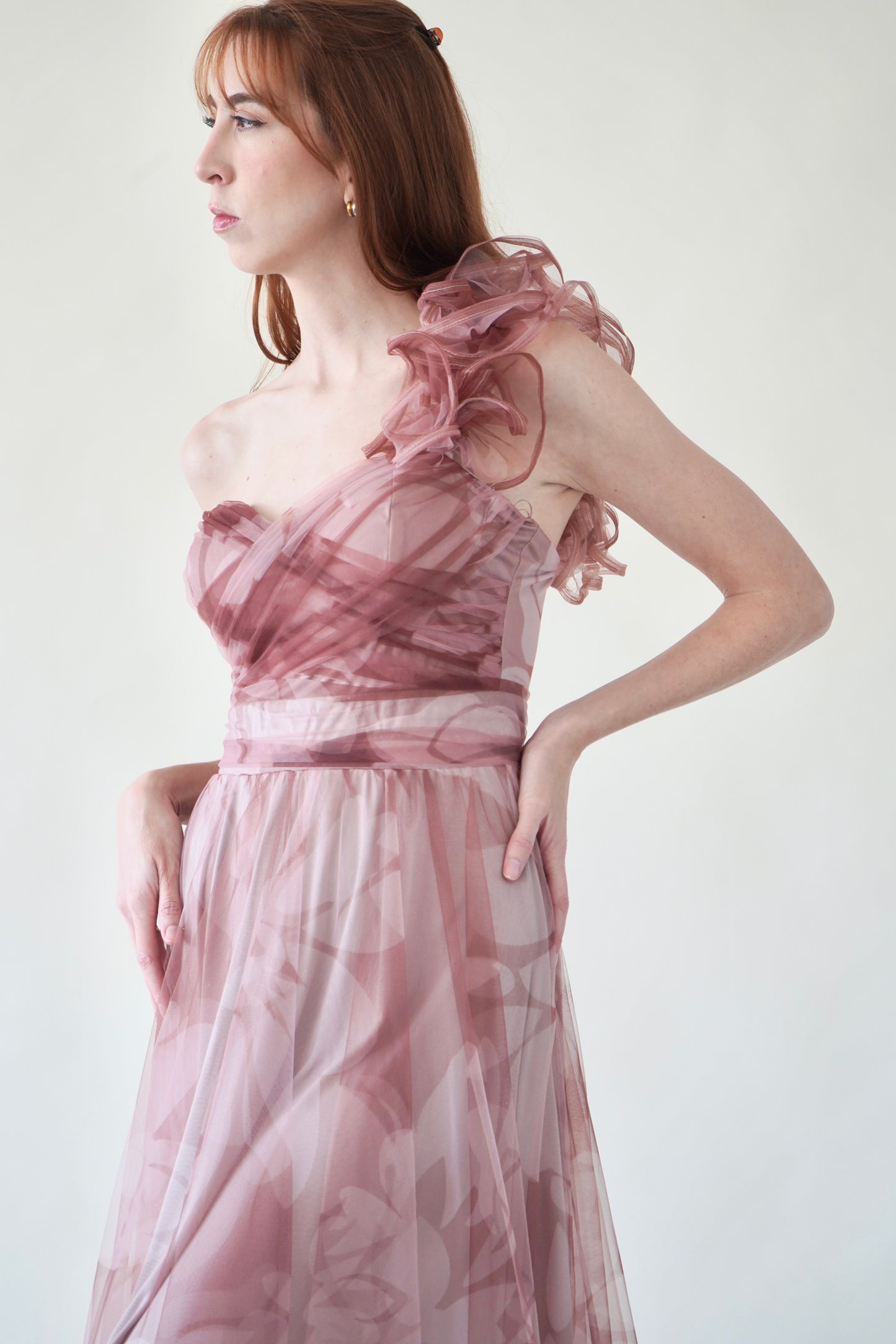 Vestido Maxi Tul Nude