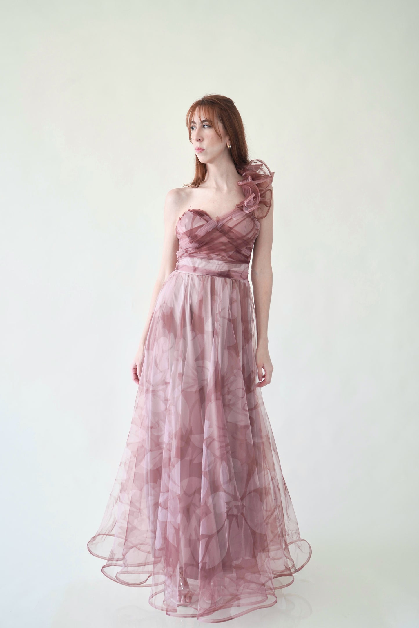 Vestido Maxi Tul Nude