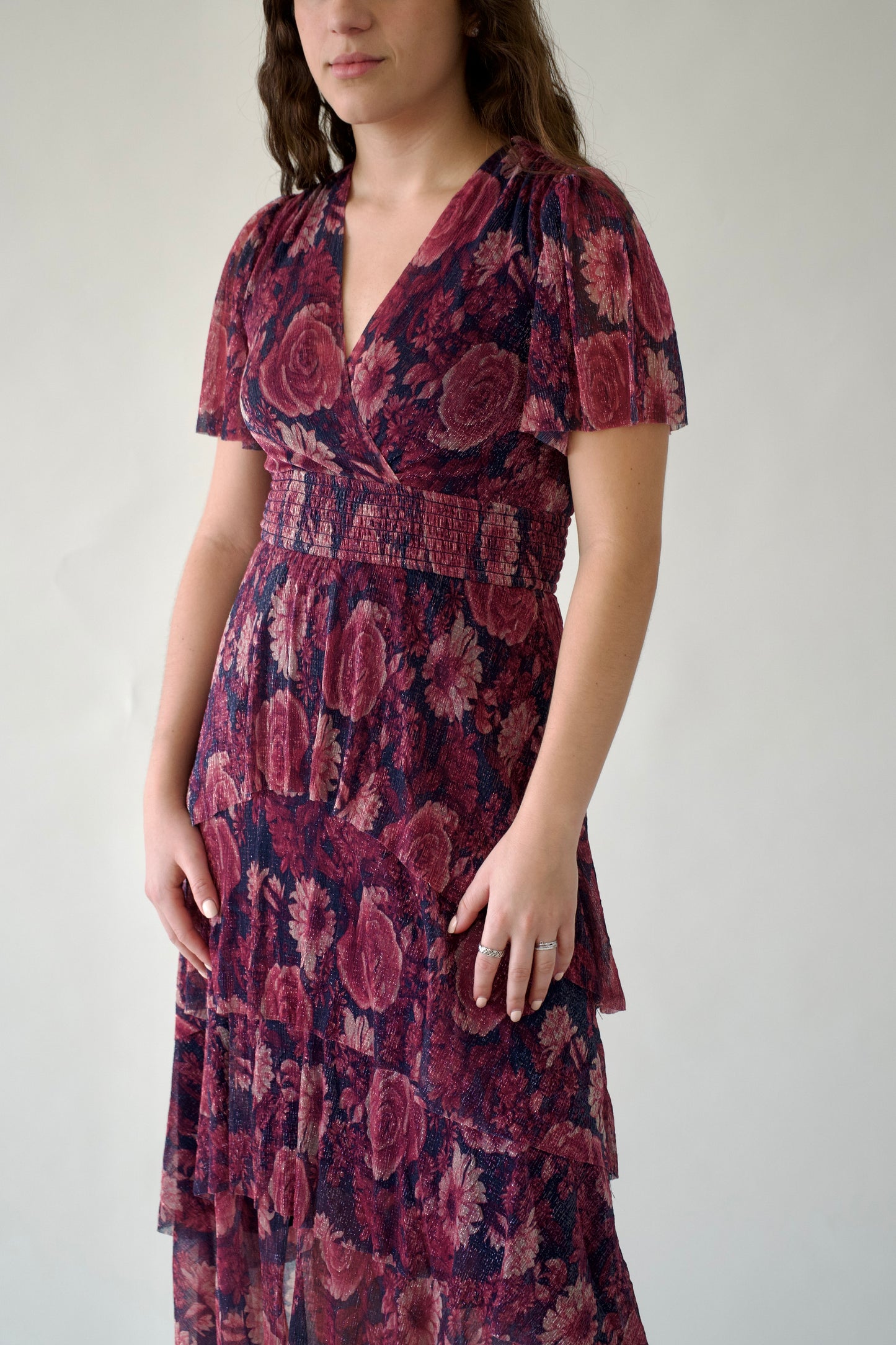 Vestido Midi Estampado Glitter