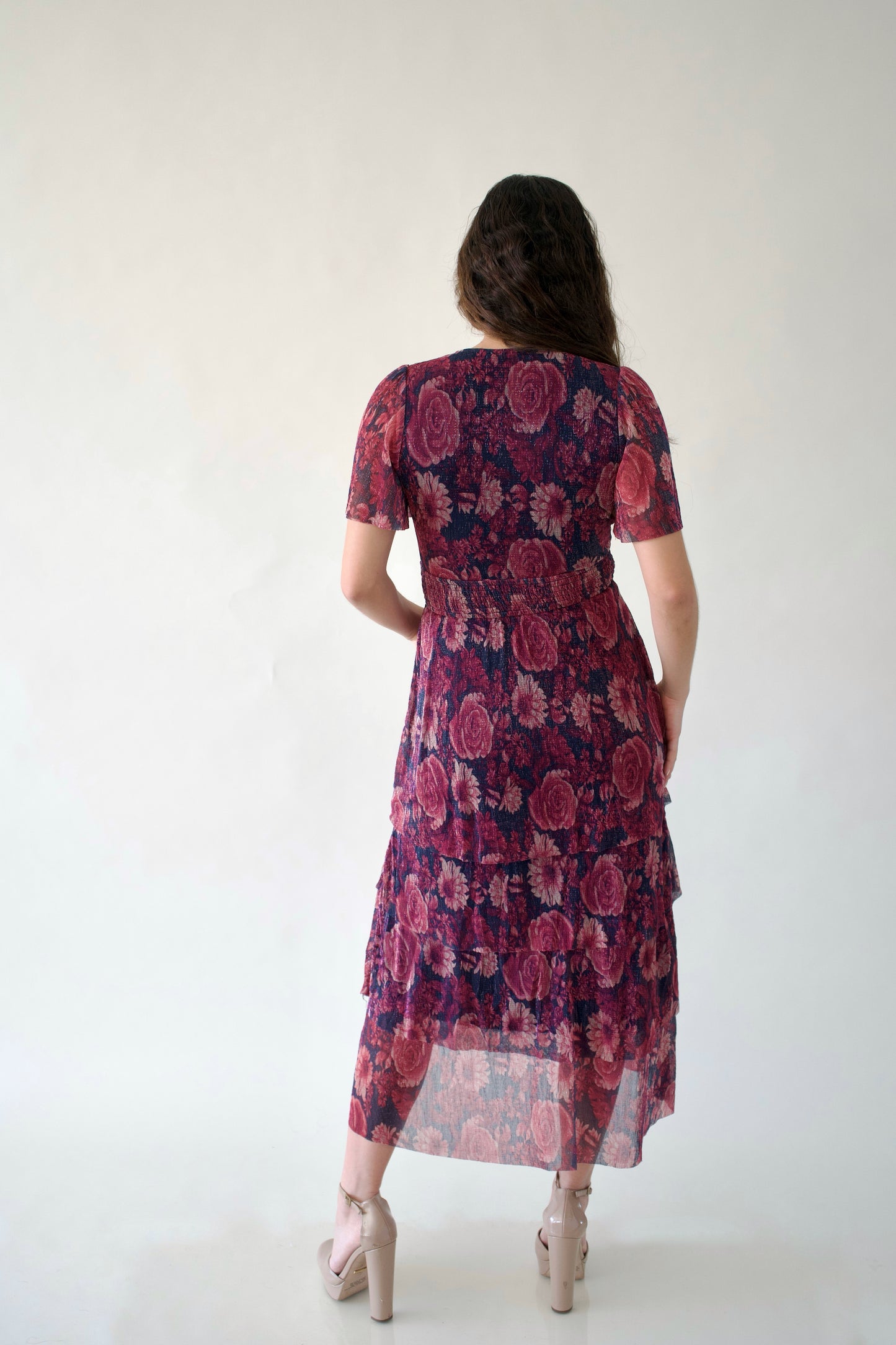 Vestido Midi Estampado Glitter