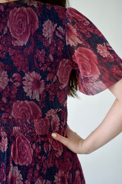 Vestido Midi Estampado Glitter