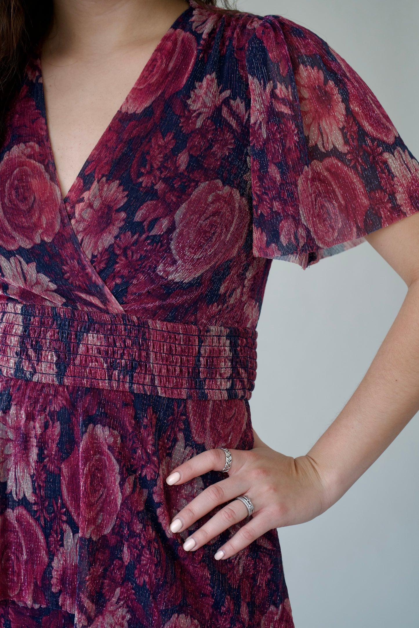 Vestido Midi Estampado Glitter
