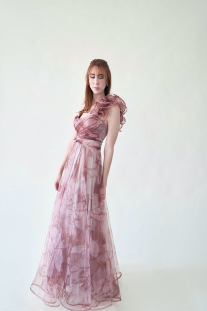Vestido Maxi Tul Nude