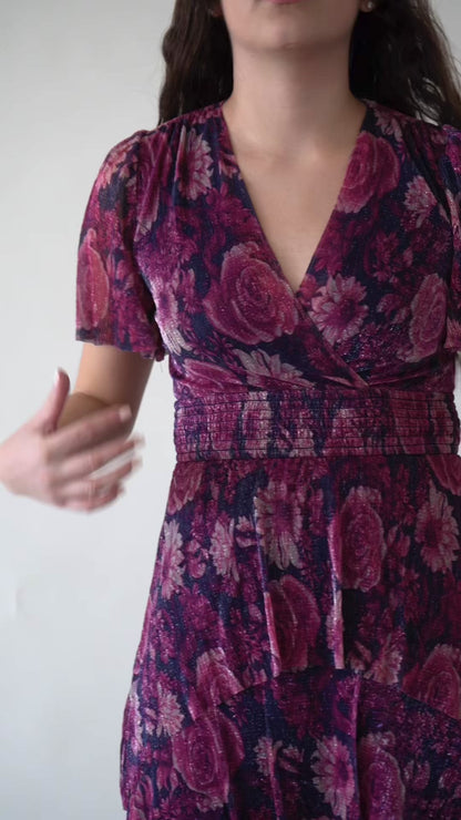Vestido Midi Estampado Glitter