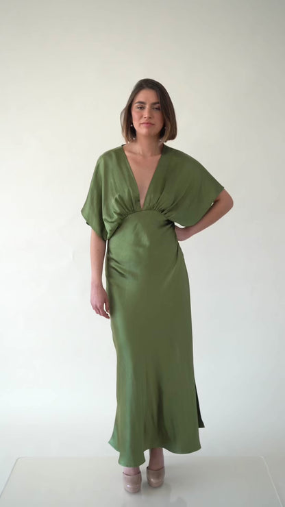 Vestido largo Verde Olivo